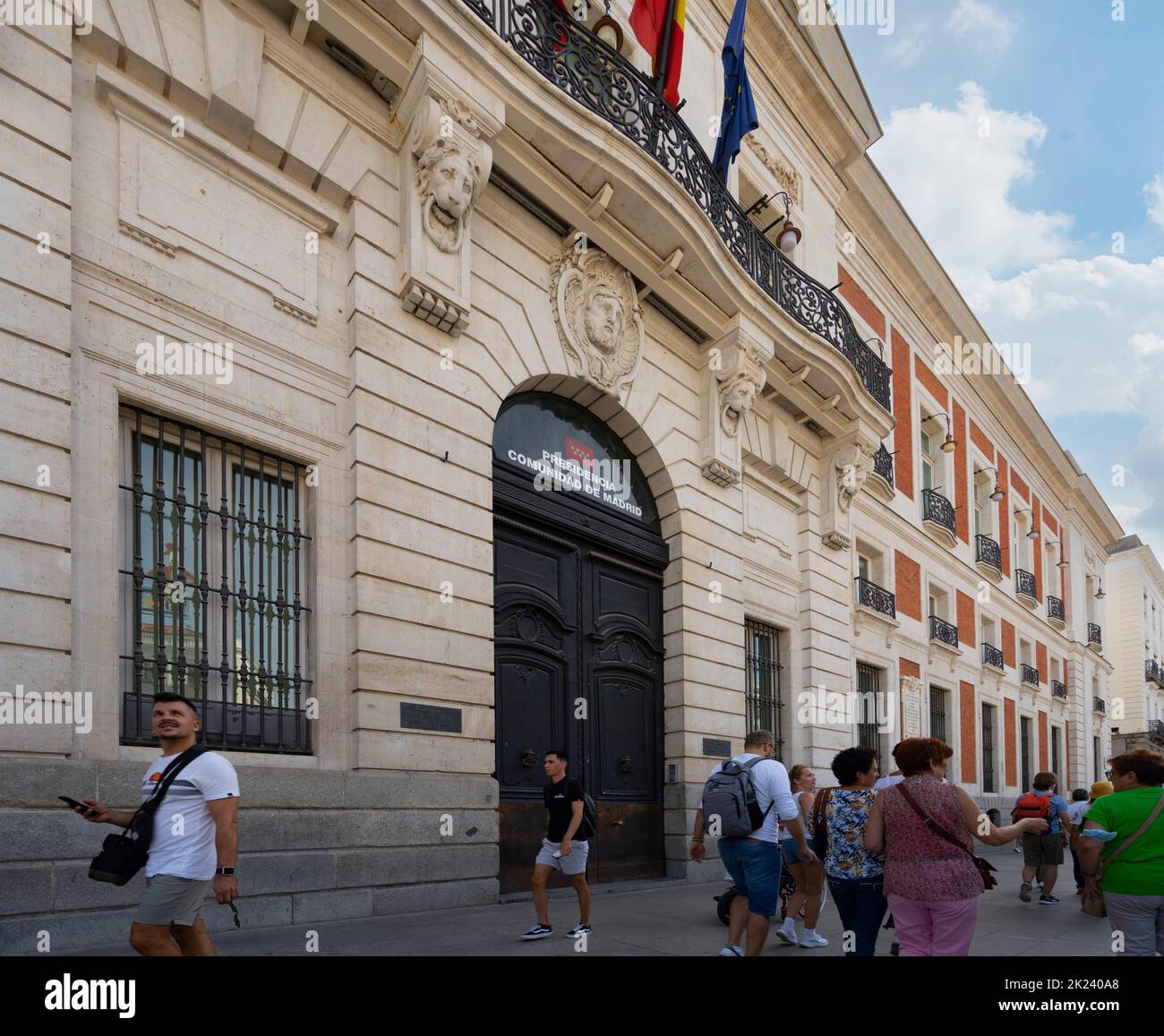 Madrid, Spain, September 2022.  External view of the Presidency of the Madrid Community in the city center Stock Photo