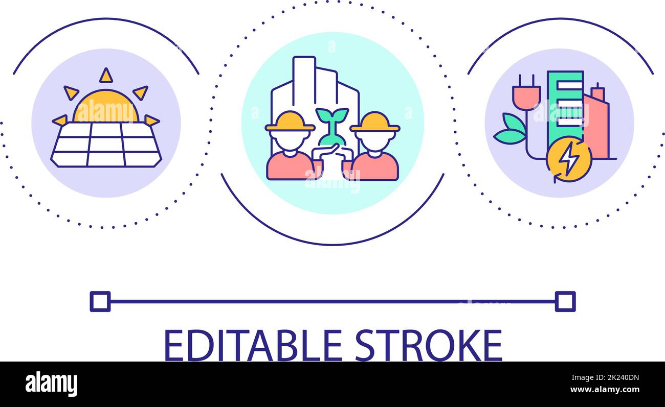 Alternative energy sources loop concept icon Stock Vector