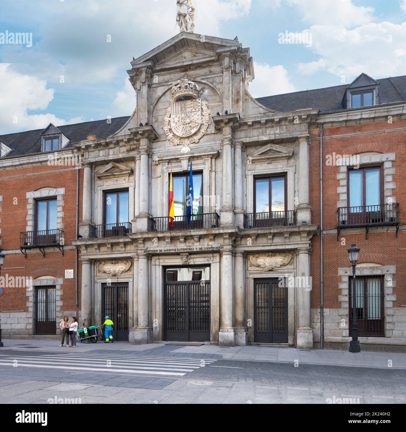 Madrid, Spain, September 2022.  exterior view of the ministry of foreign affairs, european union and cooperation building in the city center Stock Photo