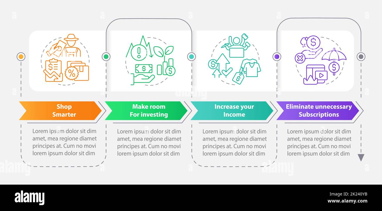 Budget planning for inflation rectangle infographic template Stock ...