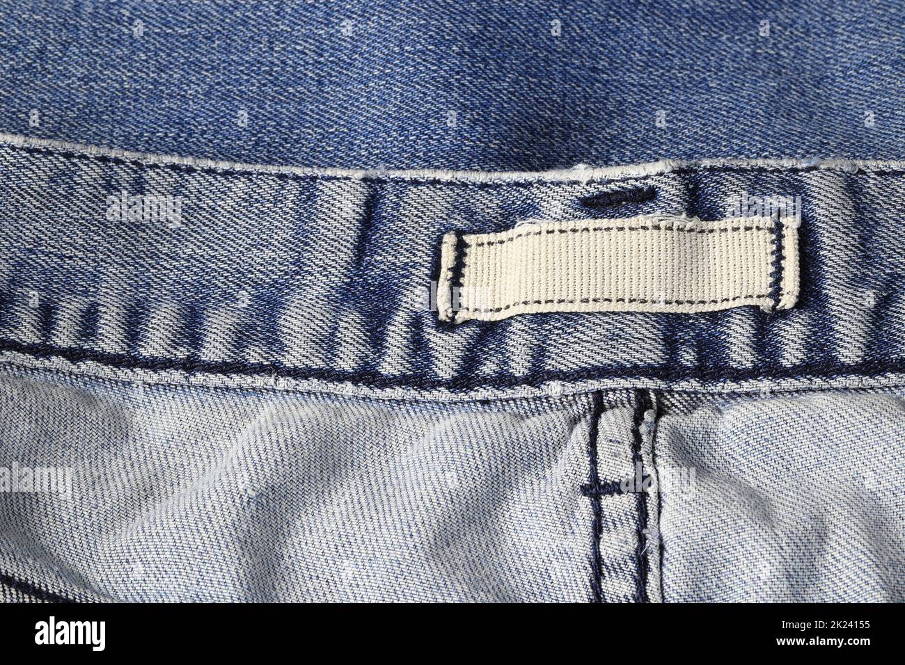 hanging loop or belt loops made from canvas or calico on jeans texture