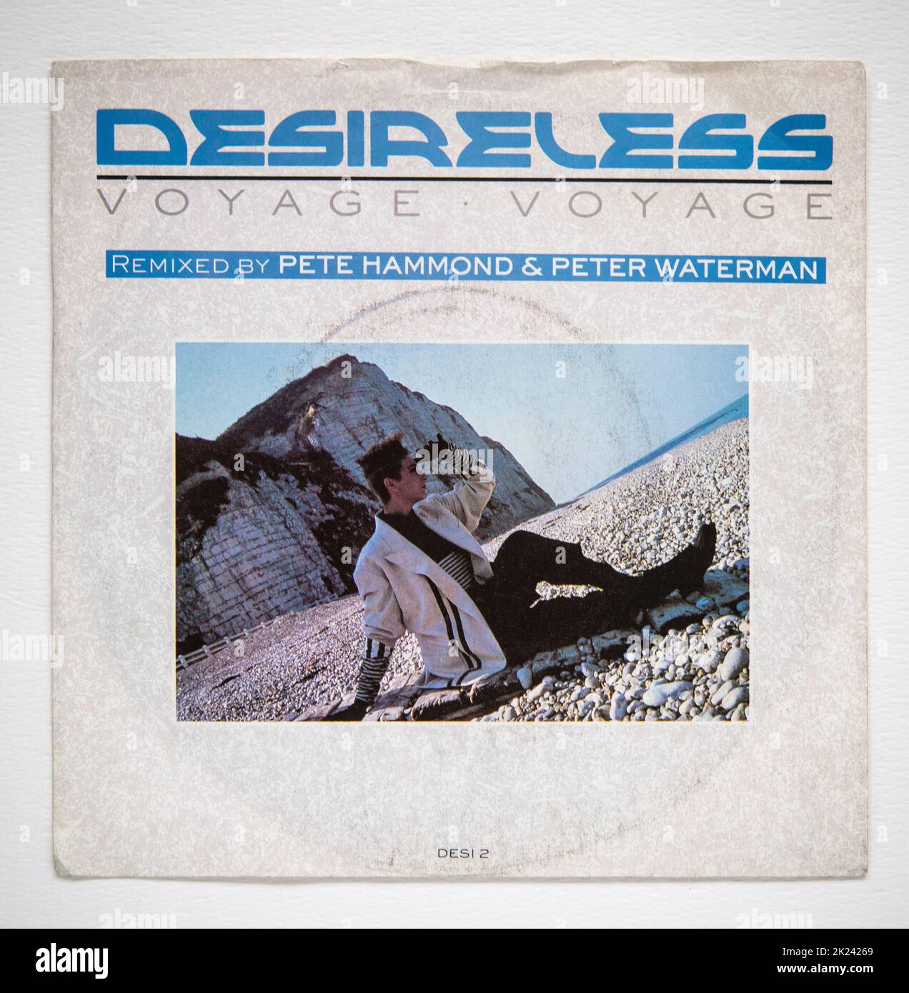 Picture cover of the seven inch single version of Voyage Voyage by Desireless, which was released in 1986. Stock Photo