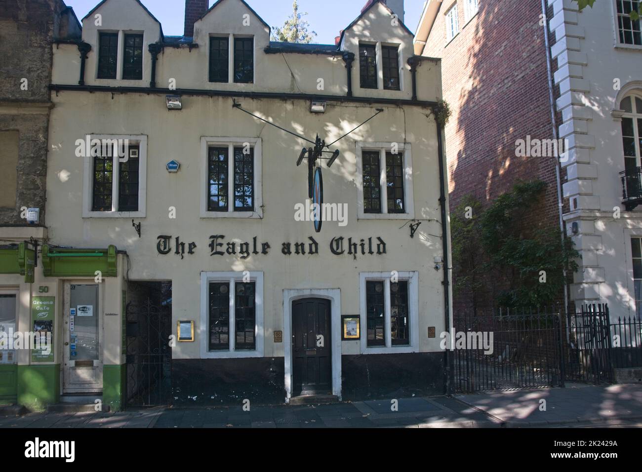 The Eagle and Child pub in central Oxford in an abandoned state Stock Photo