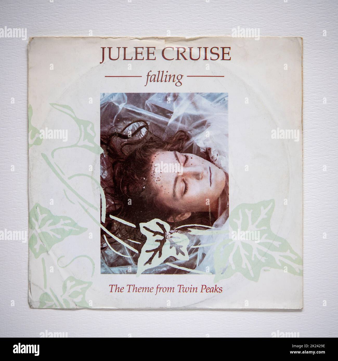 Picture cover of the seven inch single version of Falling by Julee Cruise, which was released in 1990. Used as the theme for TV show Twin Peaks. Stock Photo