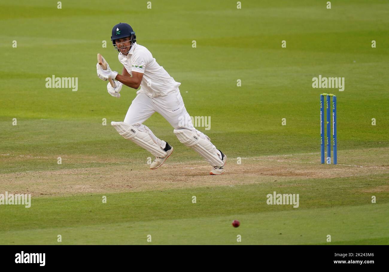 Yorkshire's Ben Mike during day three of the LV= Insurance County Championship division one match at The Oval, London. Picture date: Thursday September 22, 2022. Stock Photo