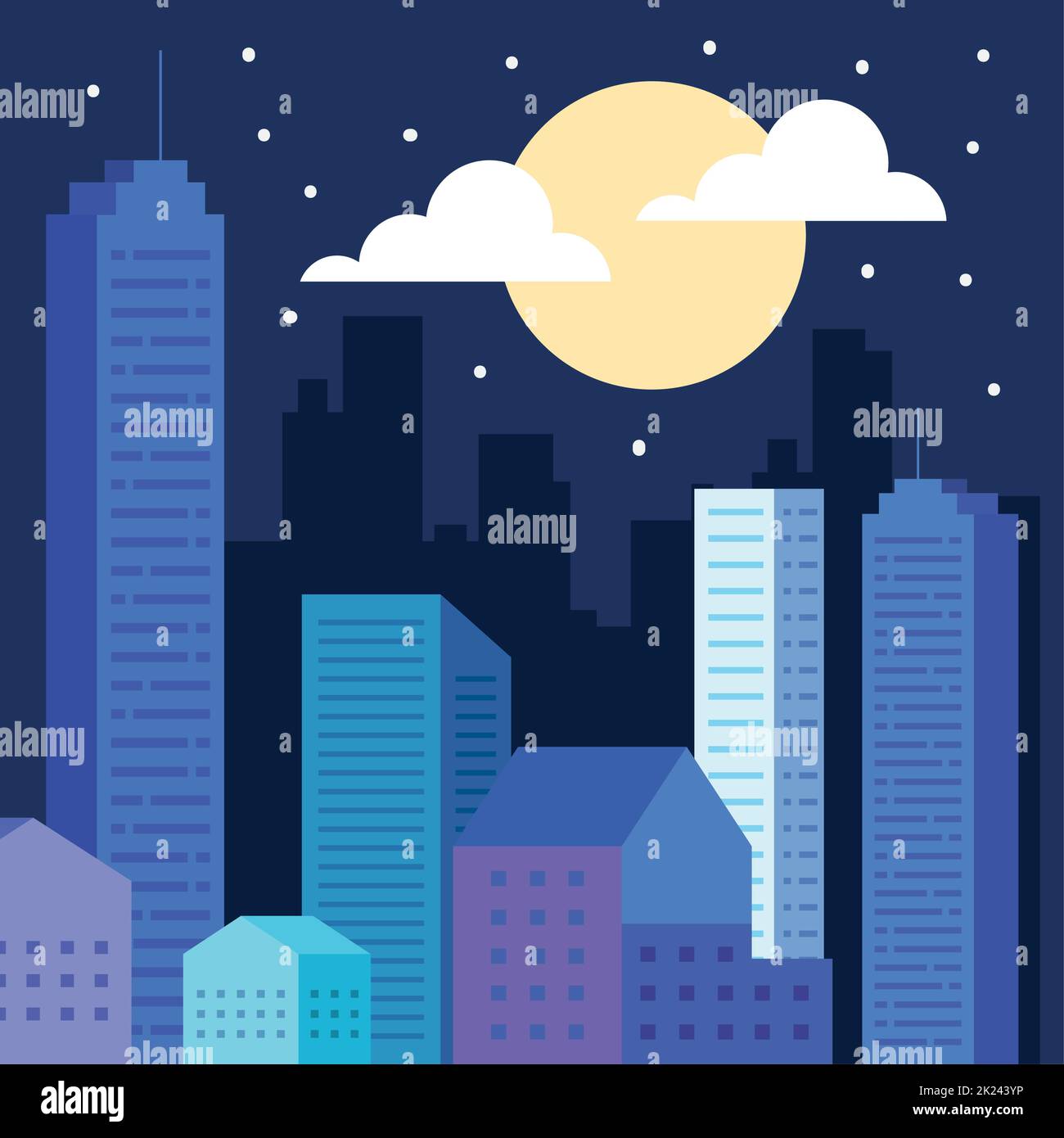 buildings cityscape night urban Stock Vector Image & Art - Alamy