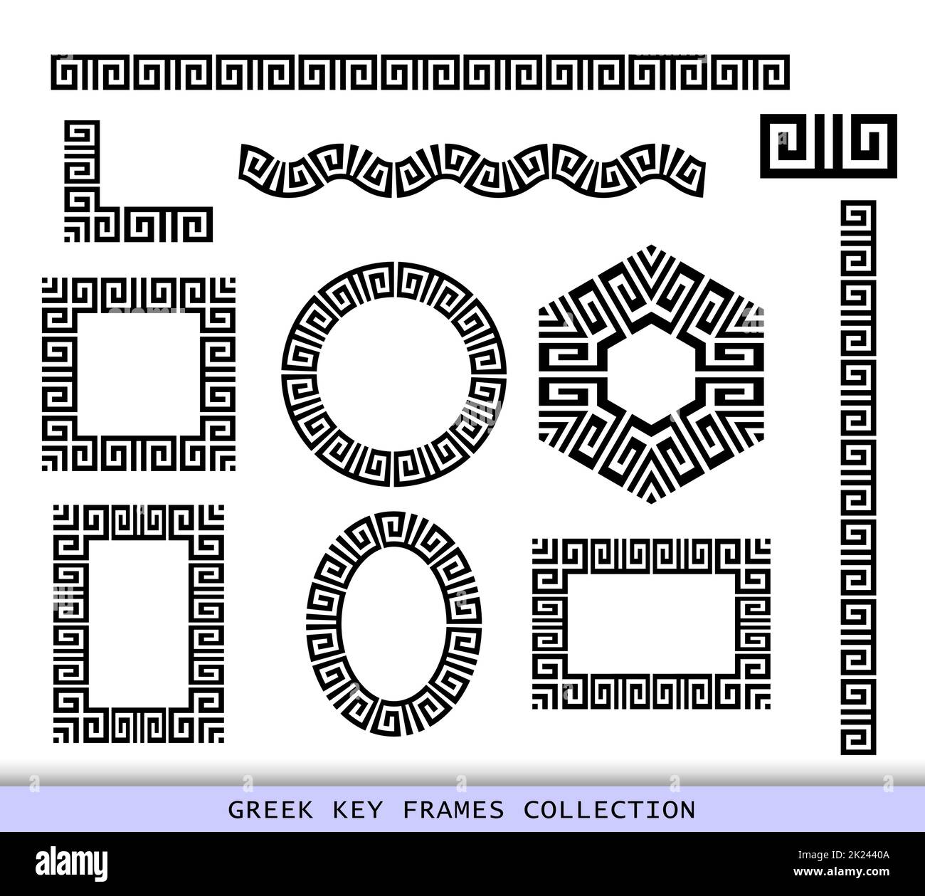 Ancient Greek black frames patterns collection, set of antique borders ...
