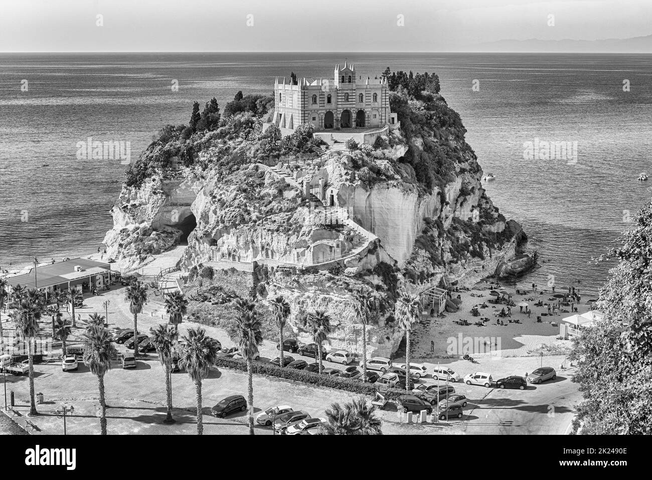 Church of Santa Maria dell'Isola in Tropea, a seaside resort located on the Gulf of Saint Euphemia, part of the Tyrrhenian Sea, Calabria, Italy Stock Photo