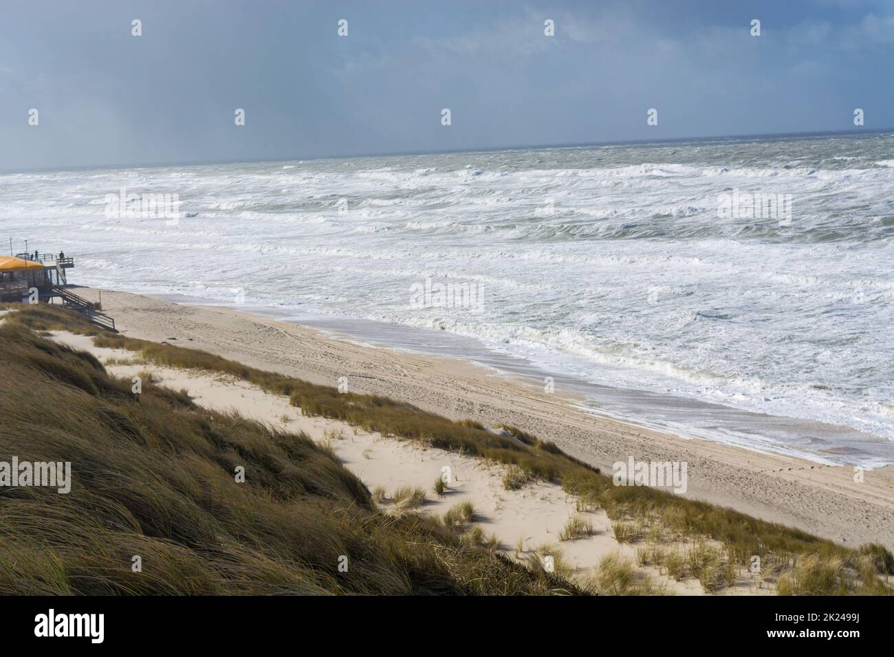 Coastal landscape of the island of Sylt after the storm surge Stock Photo