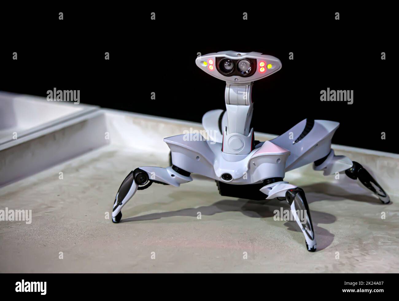 The  radio-controlled model robot-spider at the exhibition Stock Photo