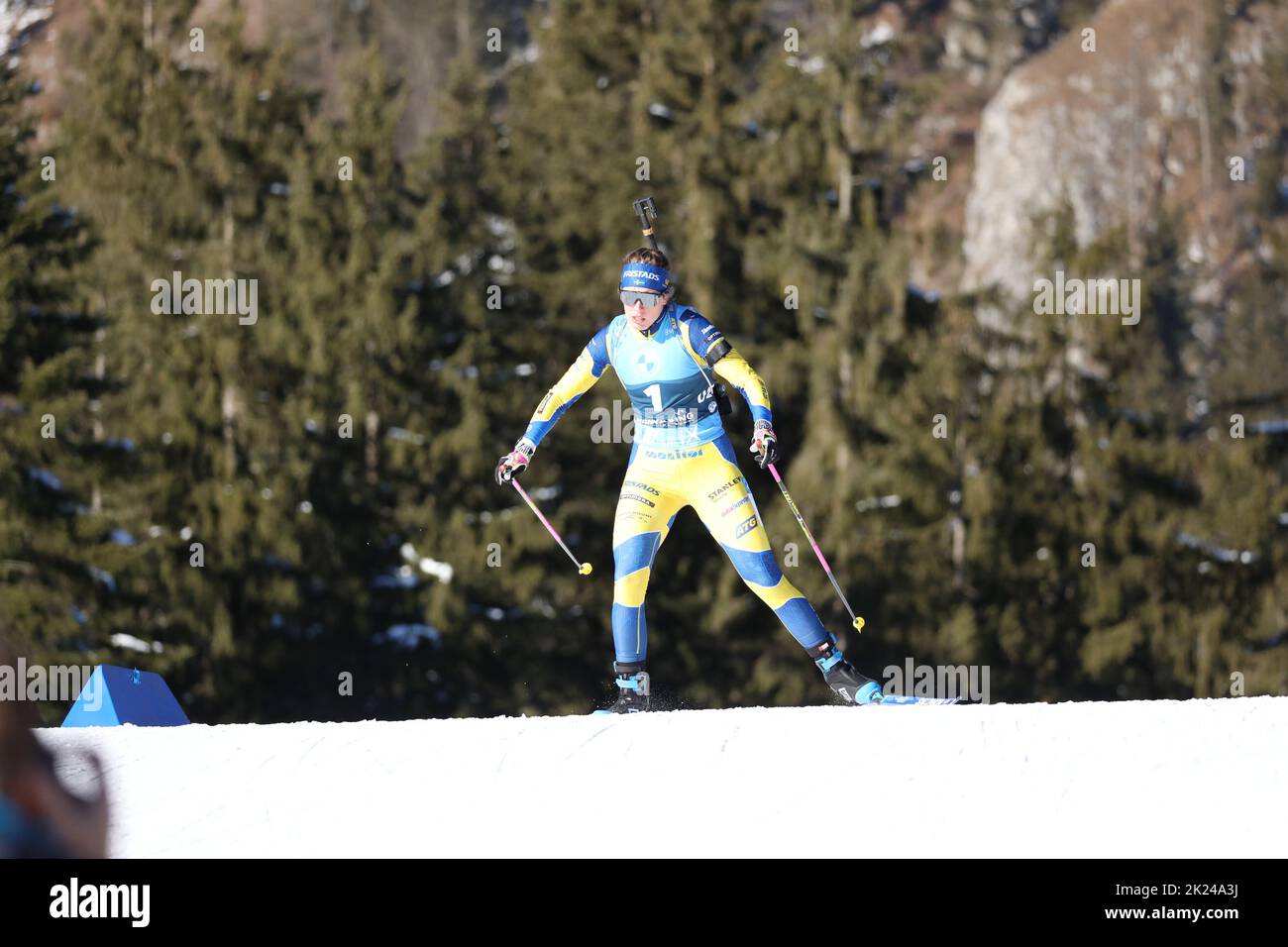 Elvira Oeberg (Schweden) beim IBU Biathlon Weltcup Pursuit 10 km Frauen Ruhpolding 2022 Stock Photo