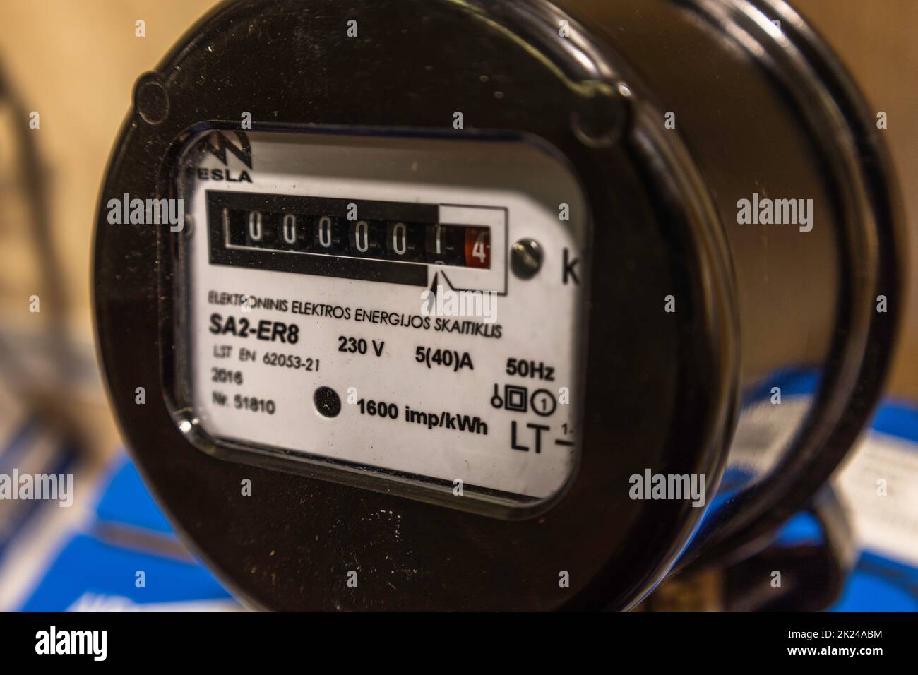 electric power meter measuring power usage Stock Photo Alamy