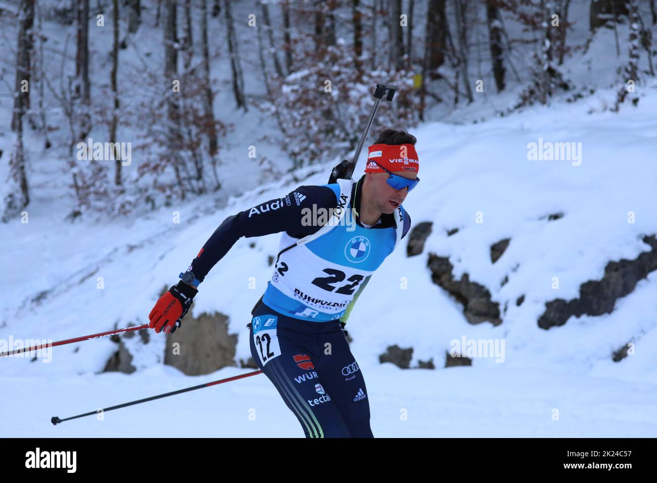 Philipp Nawrath (Deutschland / GER) beim IBU Biathlon Weltcup Sprint Herren Ruhpolding 2022