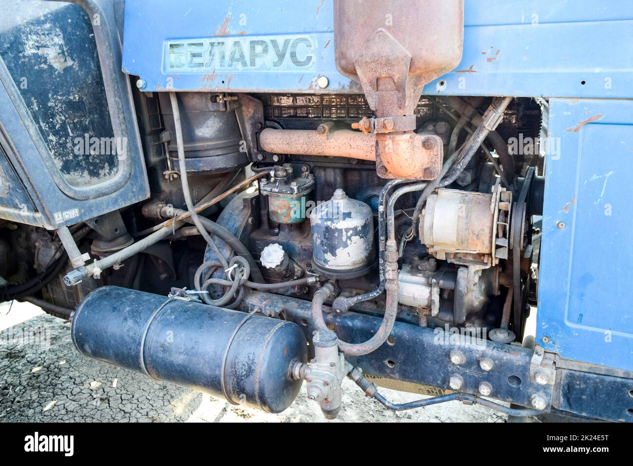 Russia, Temryuk - 15 July 2015: Tractor. Agricultural machinery tractor ...