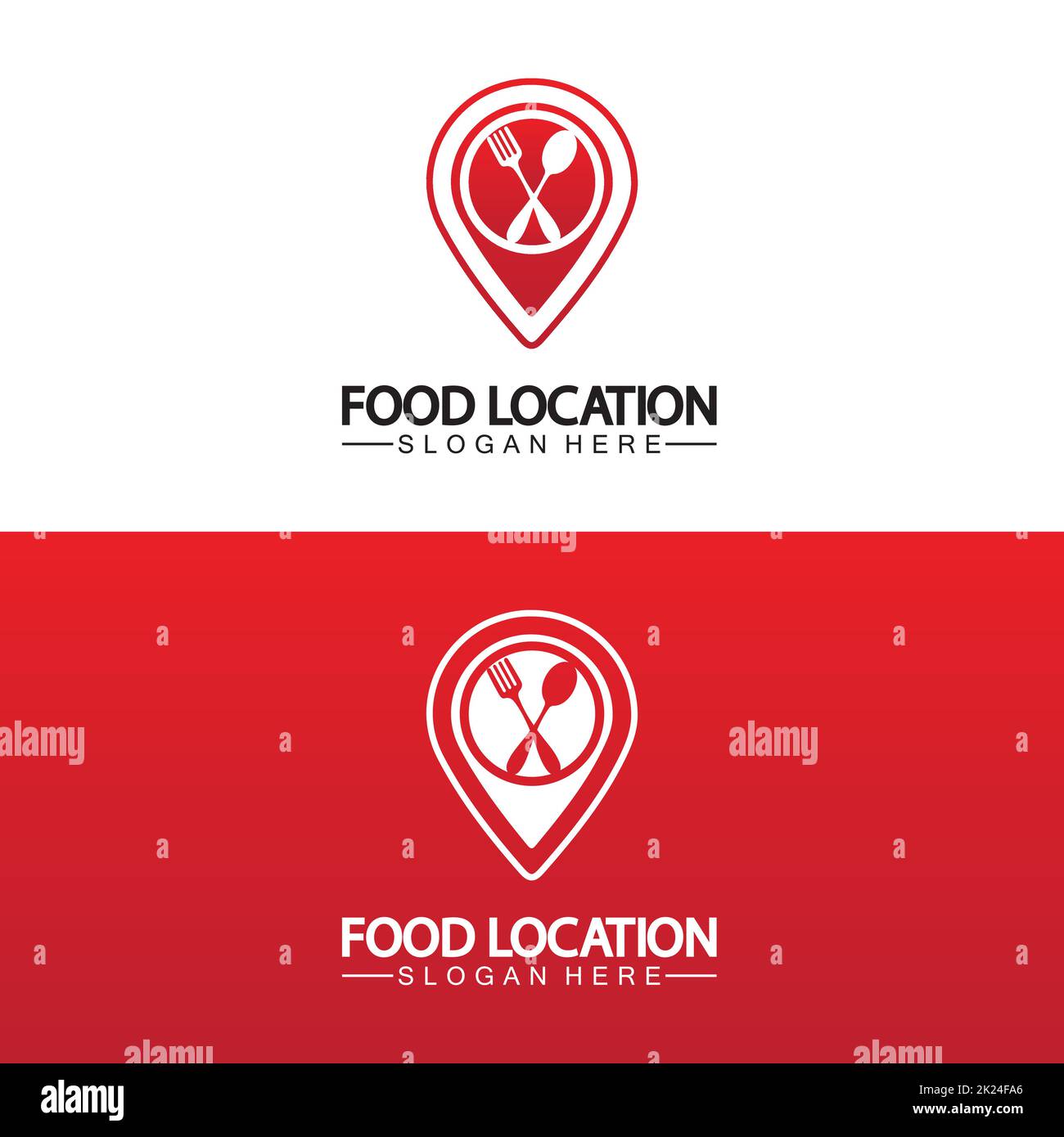 Food Location Logo Design Template Stock Vector