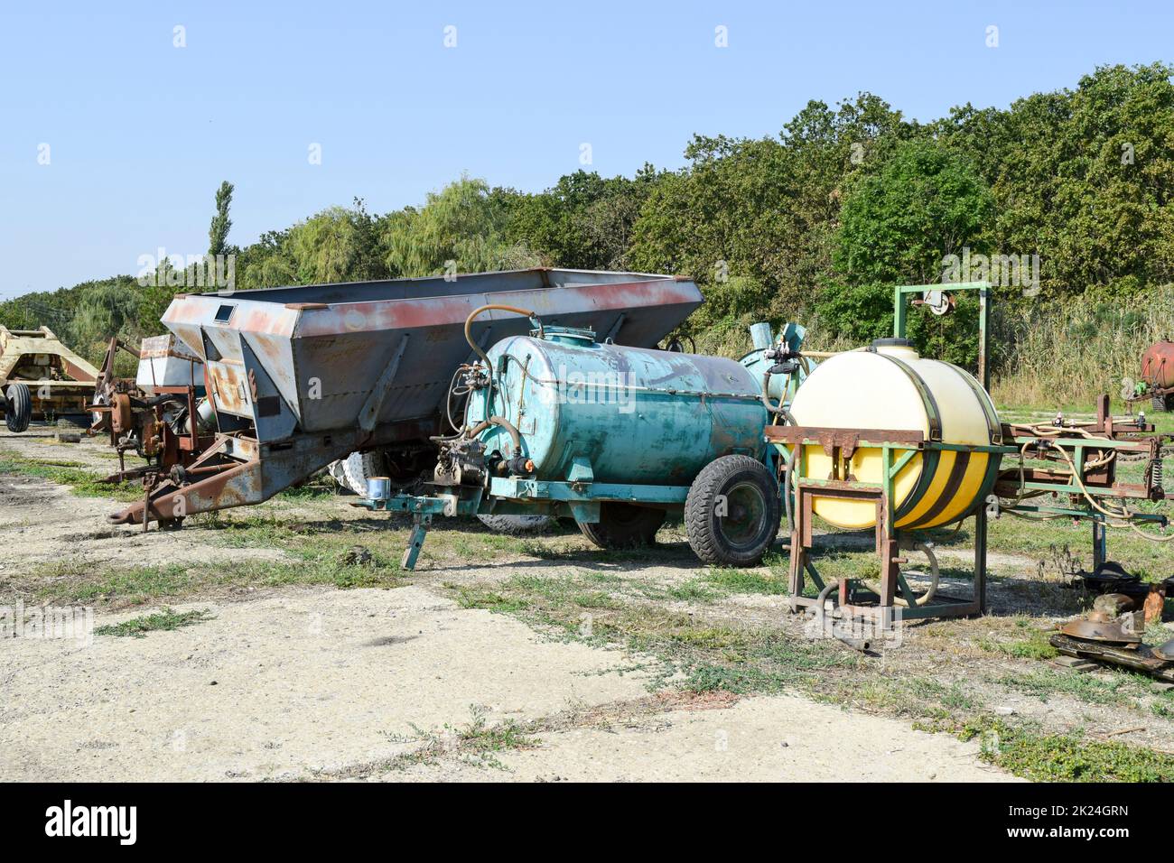 Sprinkler liquid fertilizer. Tank for herbicides and fertilizers Stock