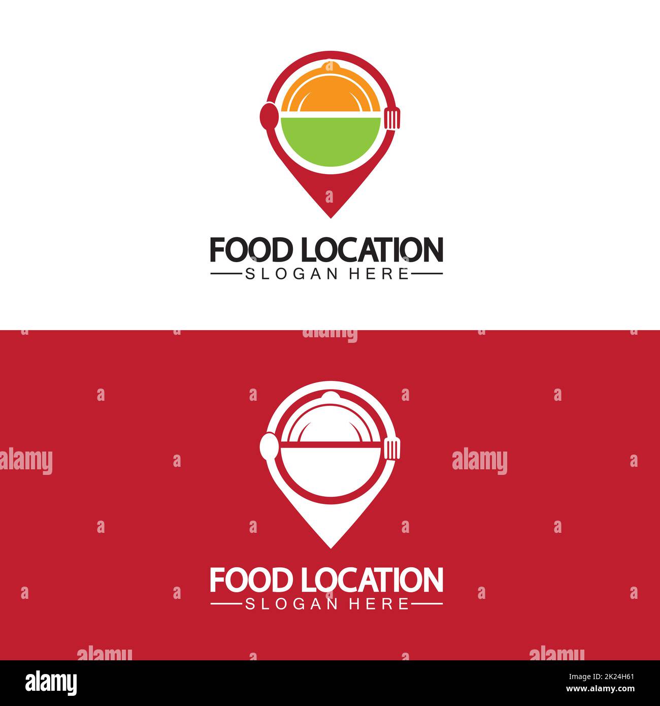 Food Location Logo Design Template Stock Vector