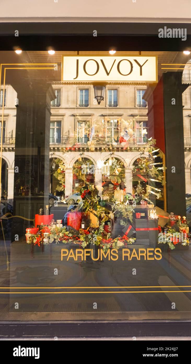 Paris, France - January 01, 2022: Famous luxury perfumer Jovoy Paris Stock Photo