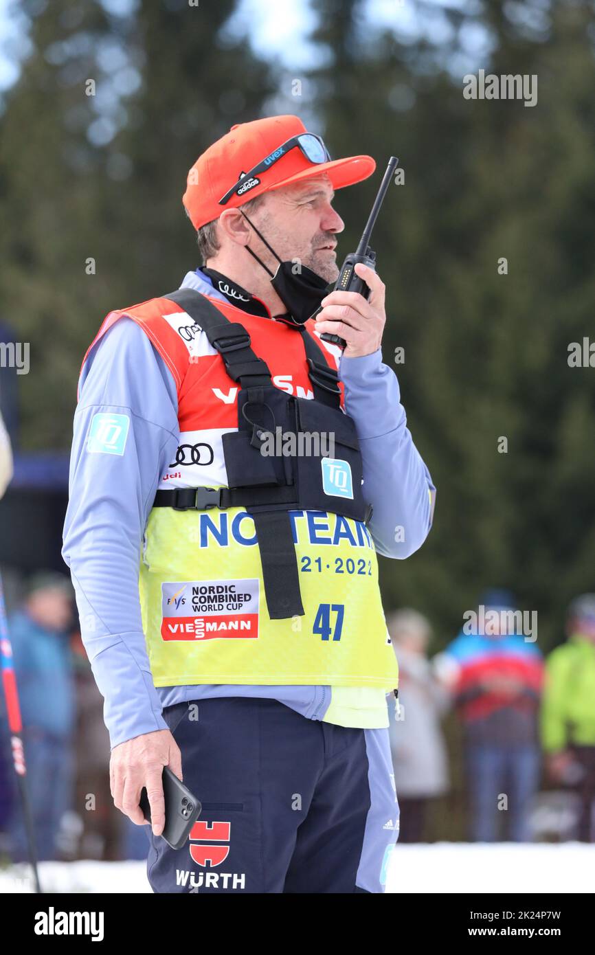 Bundestrainer Hermann Weinbuch (Nordische Kombination) in Schonach Nordische Kombination Weltcupfinale 2022 Stock Photo