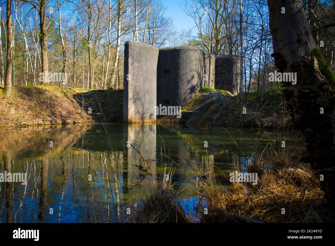 WWII lock bunker at anti tank canal in Mastenbos, Kapellen, Belgium ...