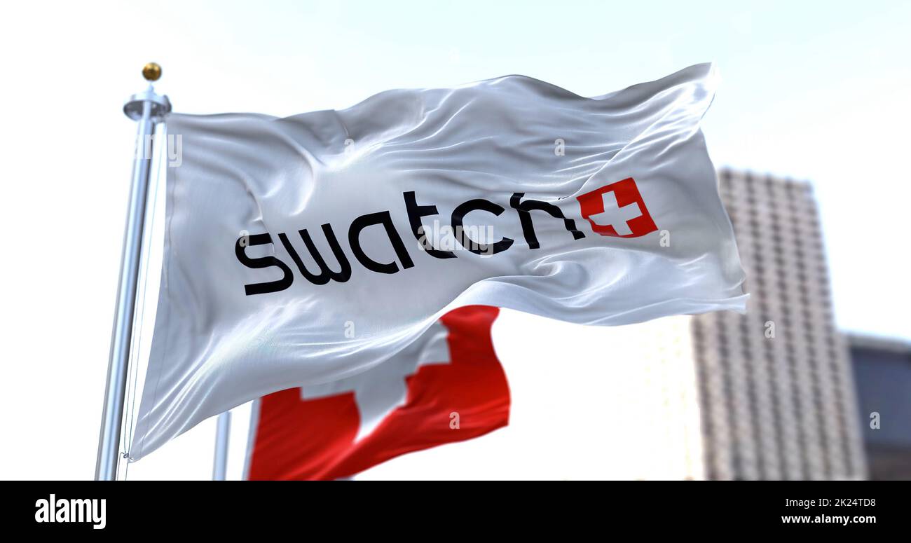 Flik flak watchmaker with swiss flag logo sale