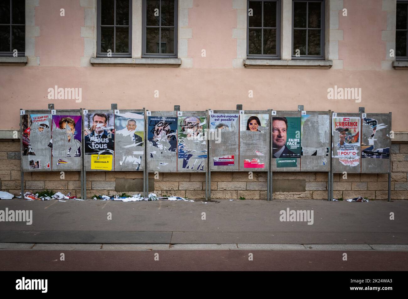 Lyon - Rhone Alpes Auvergne - France - 06 April 2022 - view of the French candidates for the 2022 presidential elections Stock Photo