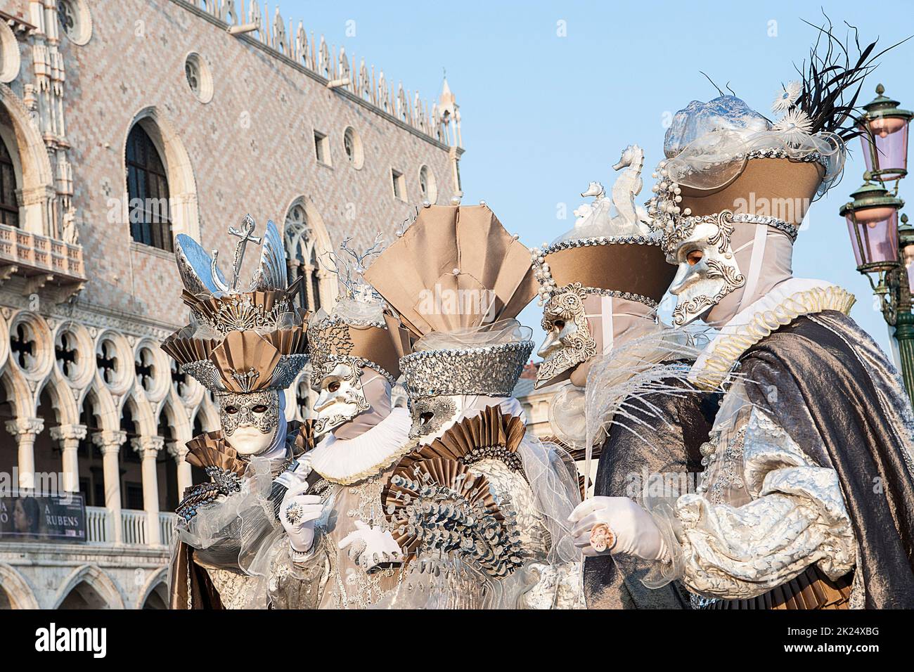 VENICE, ITALY - Febrary 18 2020: The masks of the Venice carnival 2020 Stock Photo