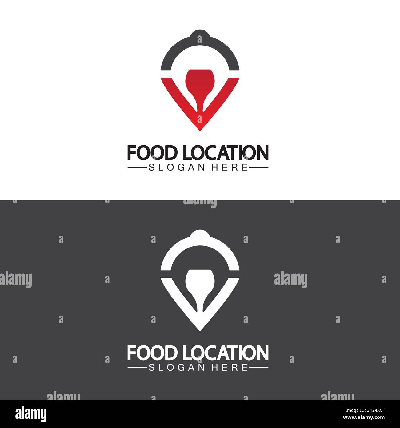Food Location Logo Design Template Stock Vector