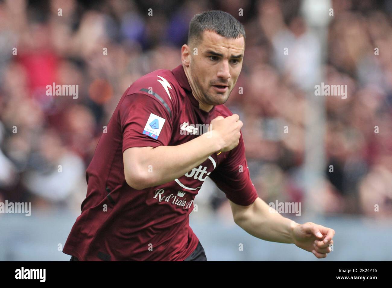 Federico Bonazzoli player of Salernitana, during the match of the Italian Serie A league between Salernitana vs Fiorentina final result, Salernitana 2 Stock Photo