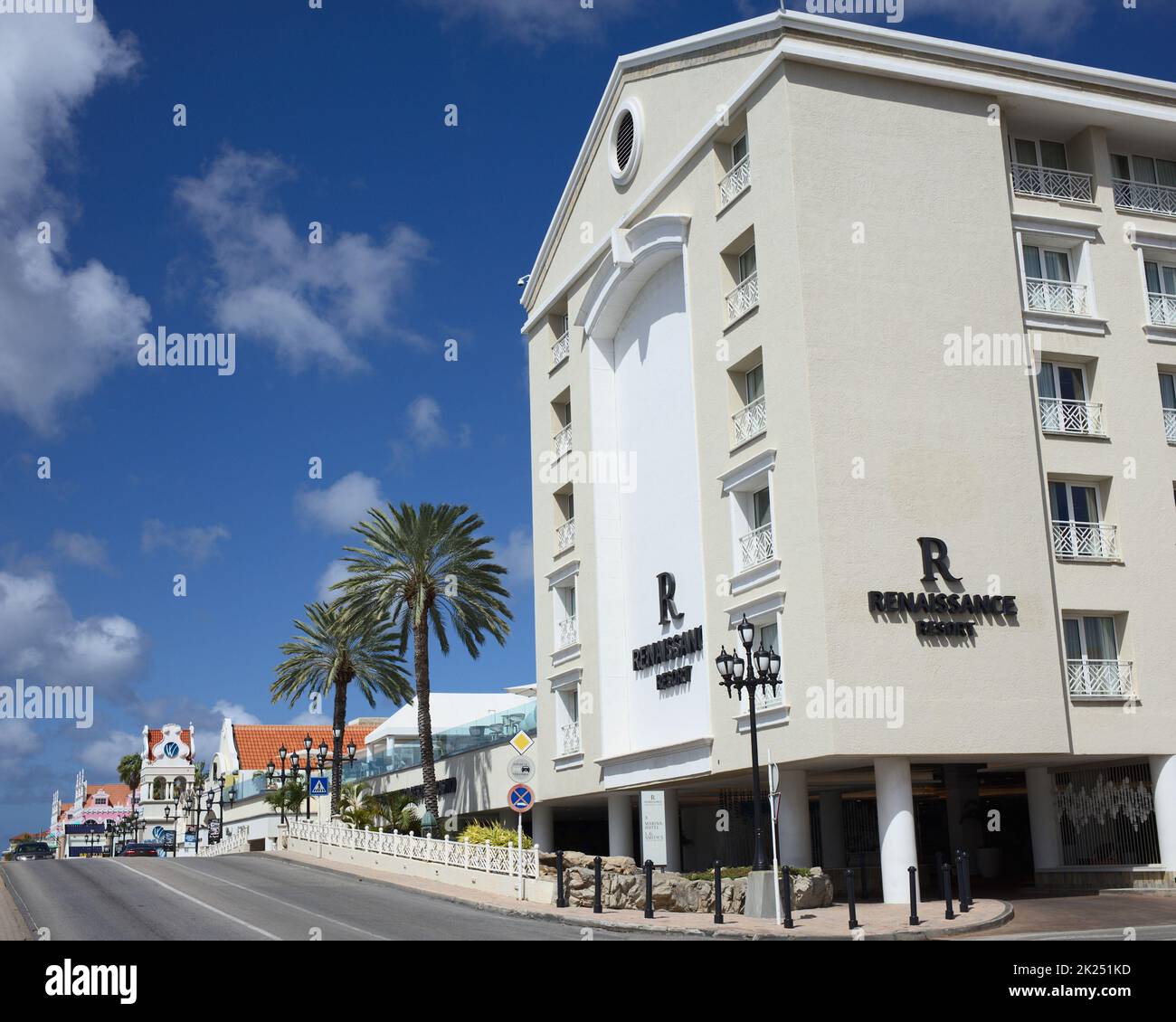 ORANJESTAD, ARUBA - DECEMBER 20, 2020: Renaissance Marina Hotel, which