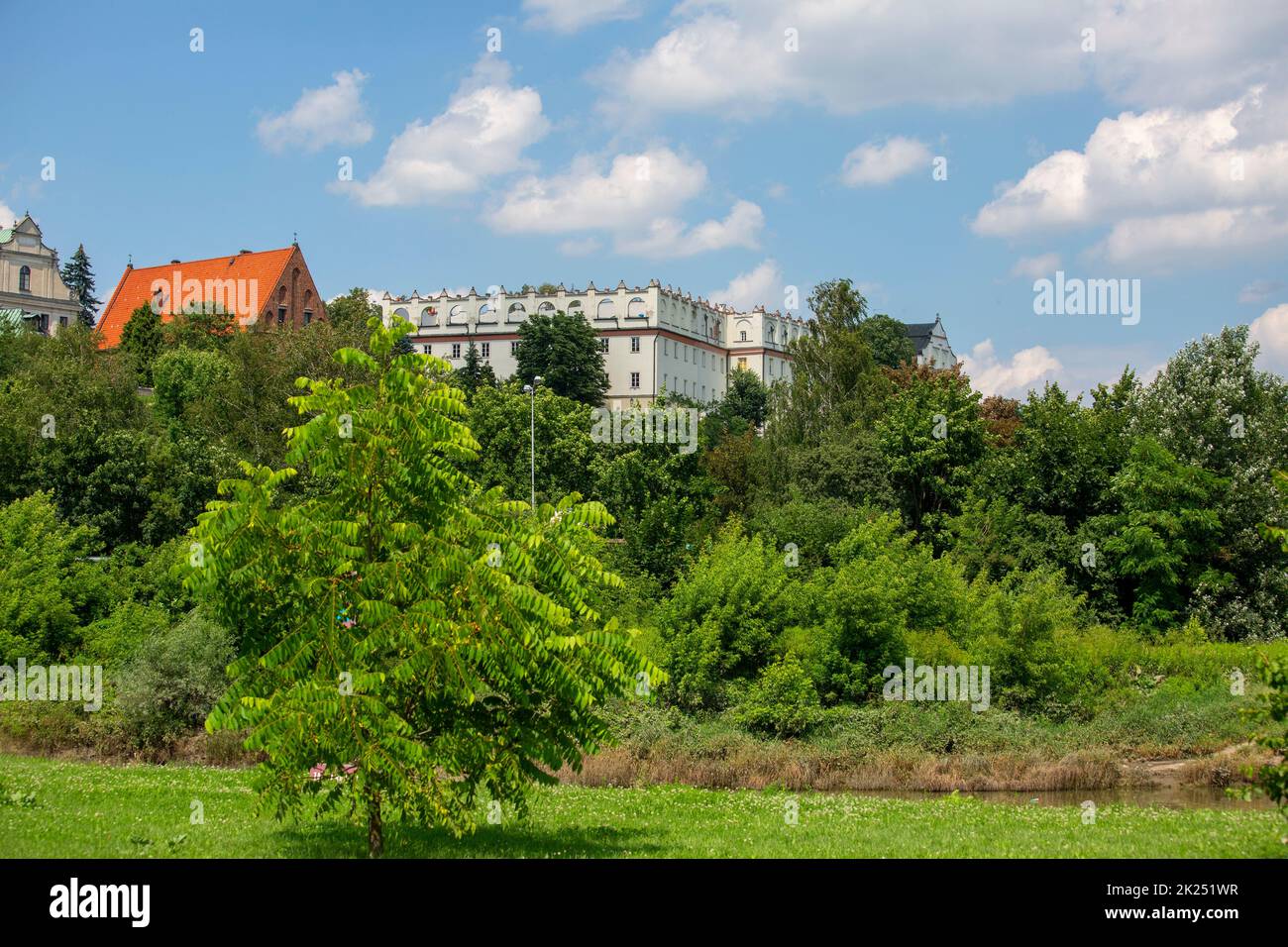 Sandomierz, Poland - July 10, 2020: View of 17th century mannerist style building of Collegium Gostomianum. It is one of the oldest schools in Poland Stock Photo