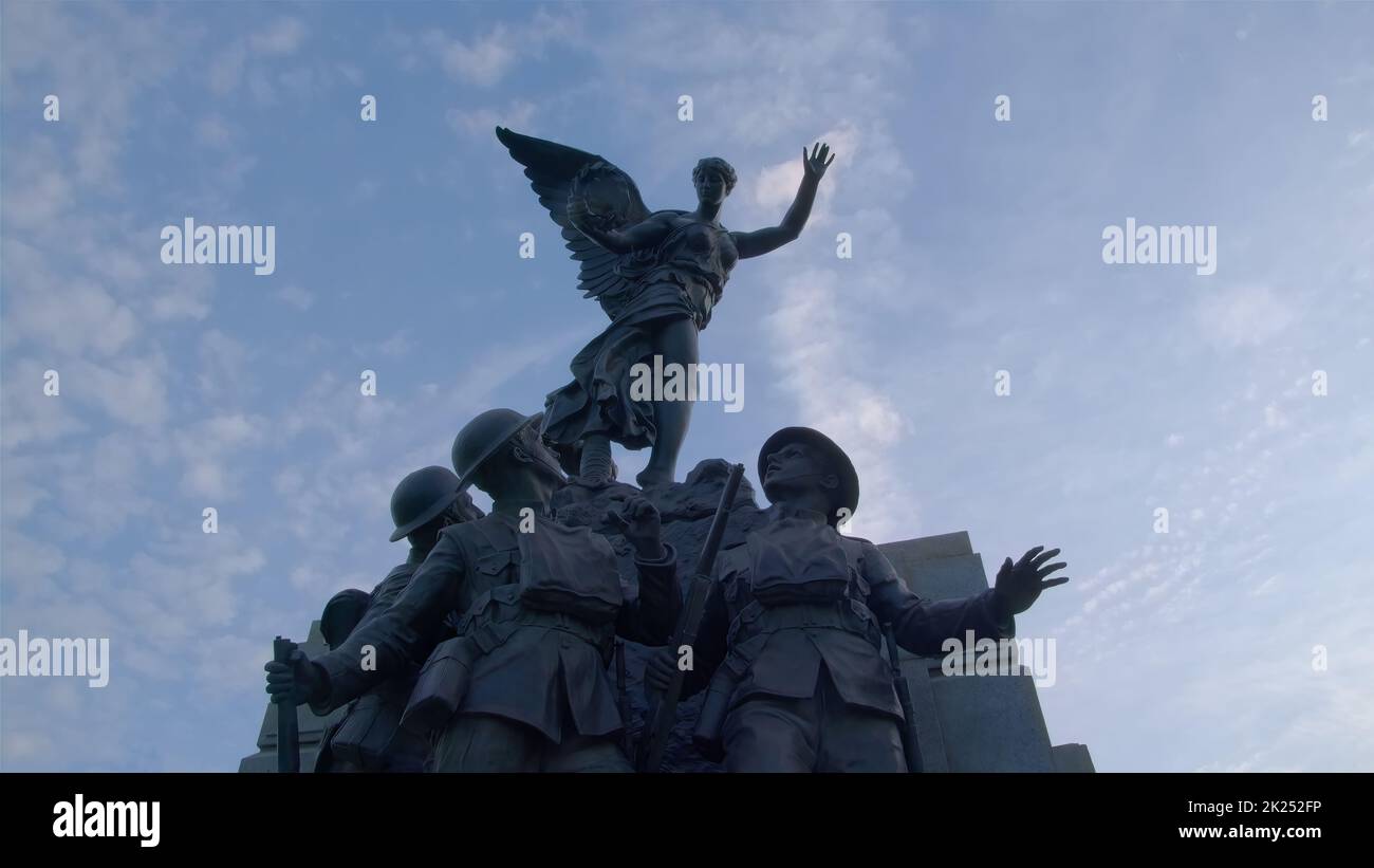 Sherbrooke famous sculpture on King street bronze monument Bravesde