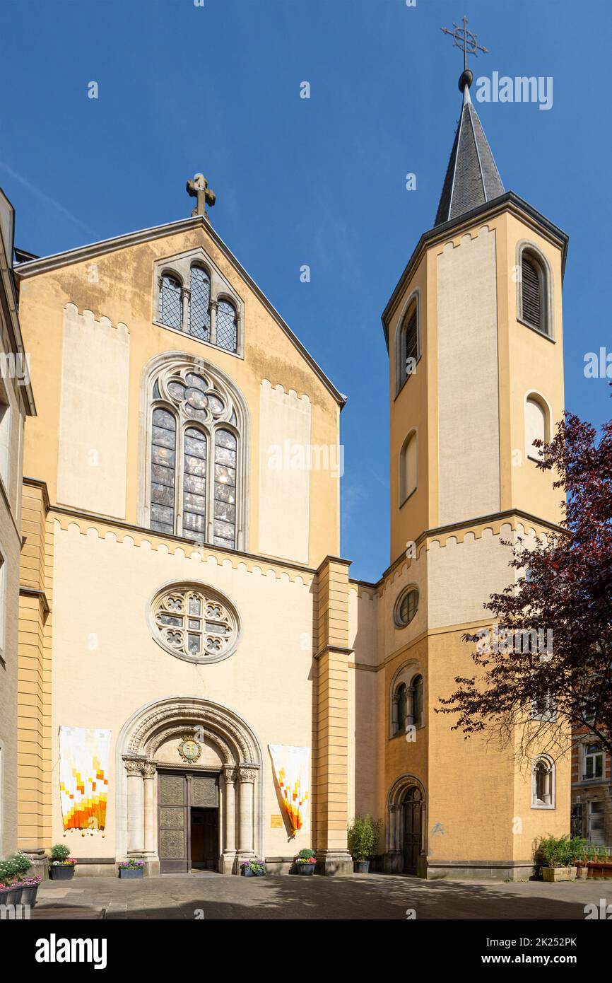 Luxembourg city, May 2022. view of the exterior facade of St. Alphonse