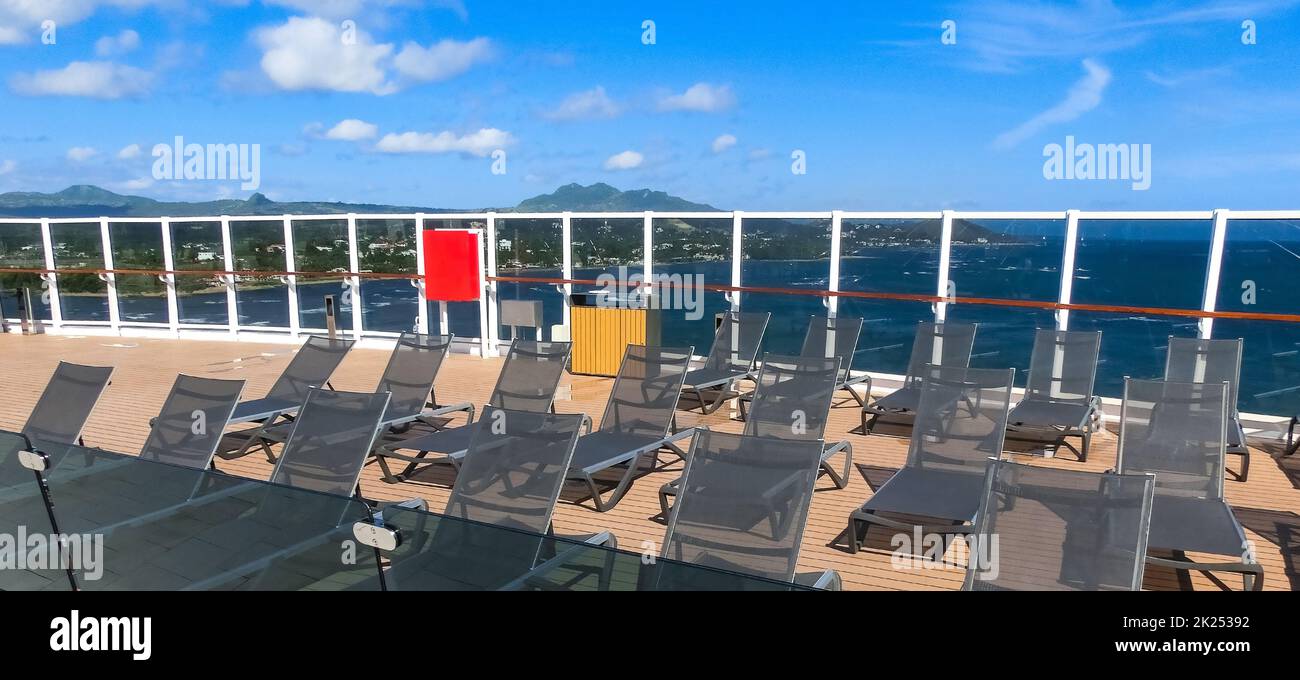 Luxury Cruise Ship Deck at sunny day Stock Photo - Alamy