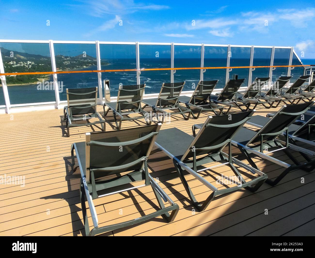 Luxury Cruise Ship Deck at sunny day Stock Photo - Alamy