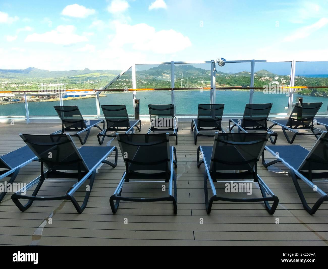 Luxury Cruise Ship Deck at sunny day Stock Photo - Alamy