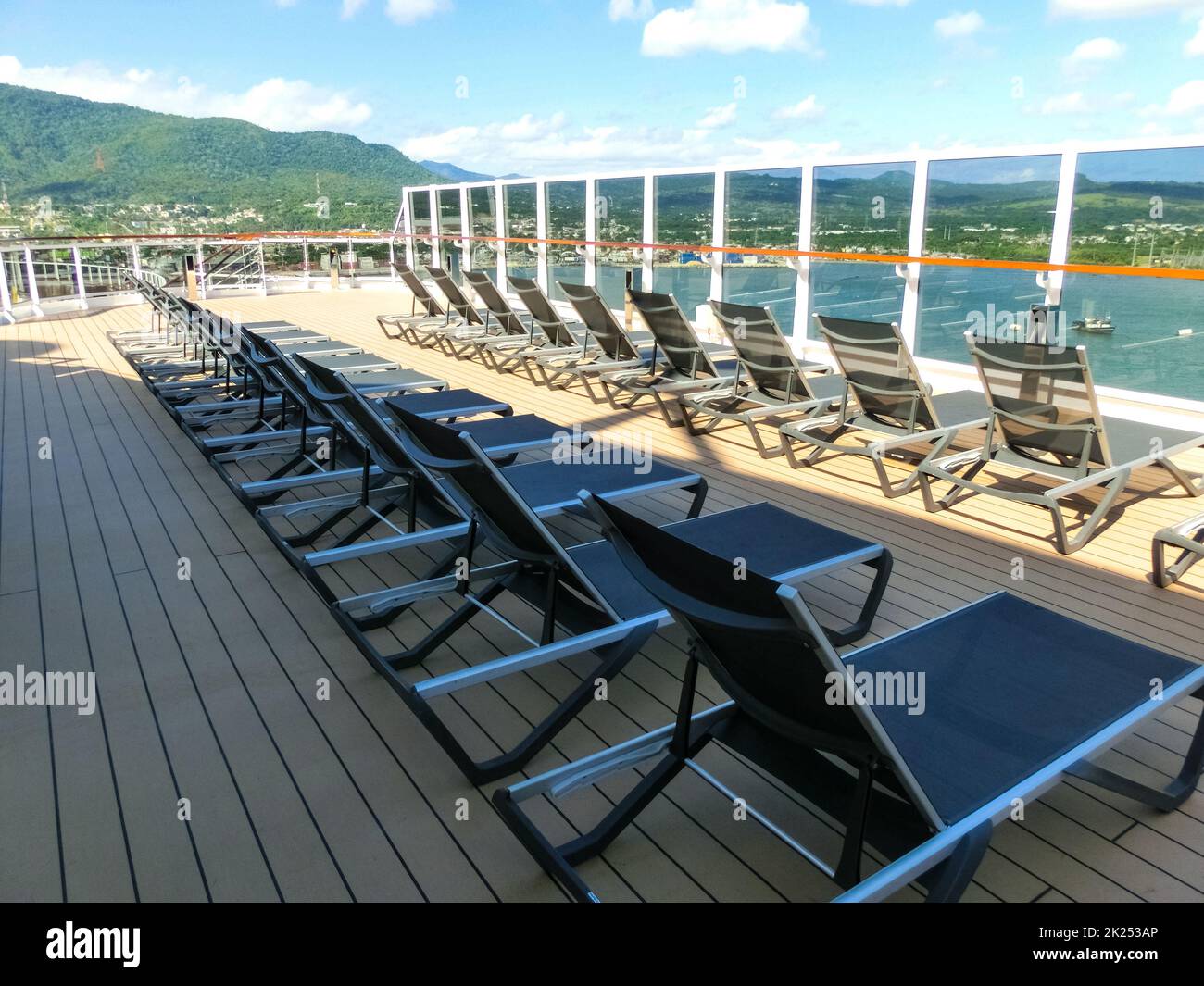 Luxury Cruise Ship Deck at sunny day Stock Photo - Alamy