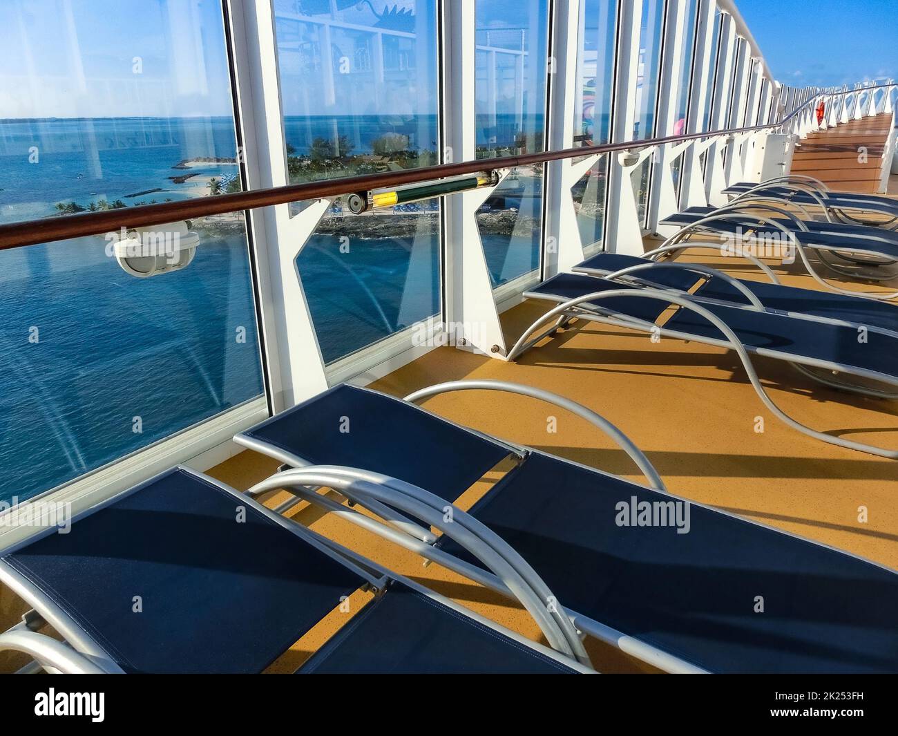 Luxury Cruise Ship Deck at sunny day Stock Photo - Alamy