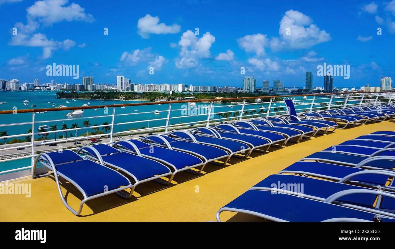 Luxury Cruise Ship Deck at sunny day Stock Photo - Alamy