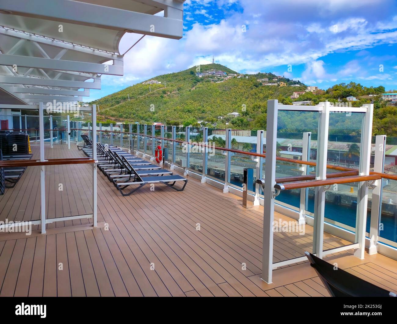 Luxury Cruise Ship Deck at sunny day Stock Photo - Alamy