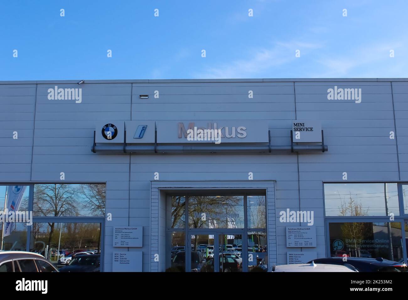 Dresden, Germany April 19, 2022 BMW MINI Melkus car dealership Stock