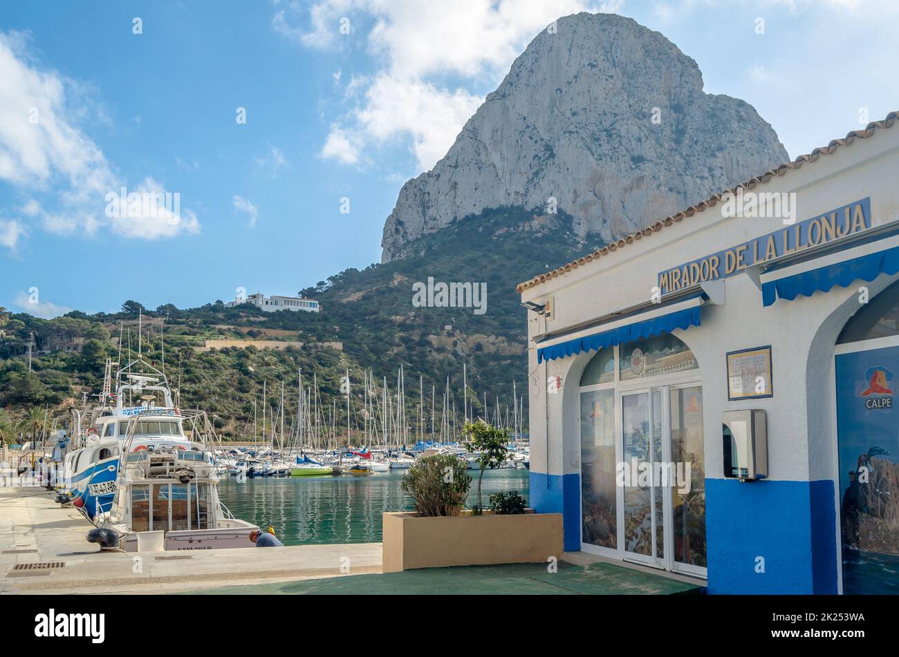 CALPE, SPAIN - JANUARY 26, 2022: View of the fishing port of Calpe ...