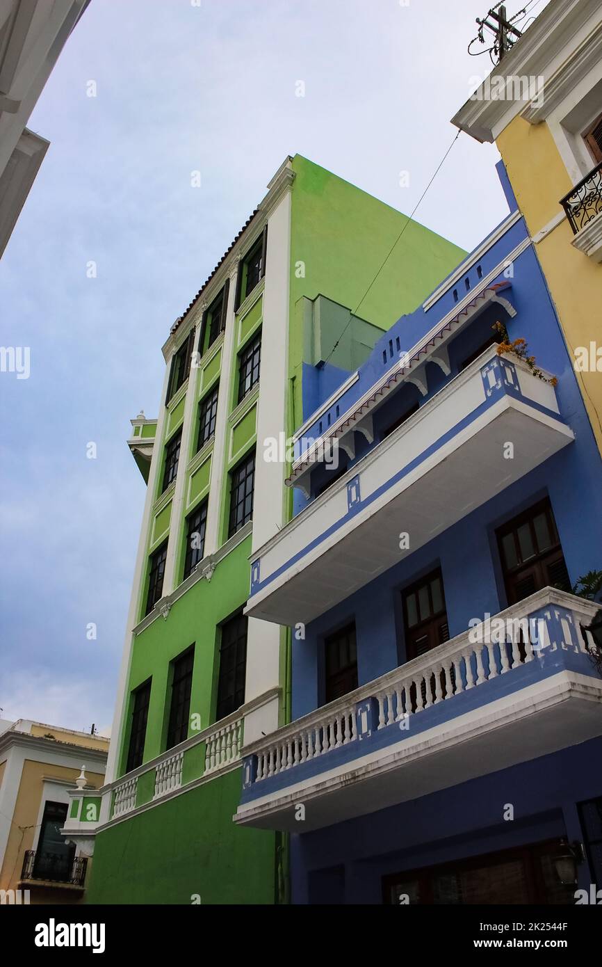 The colorful building in center of San Juan, Puerto Rico Stock Photo ...