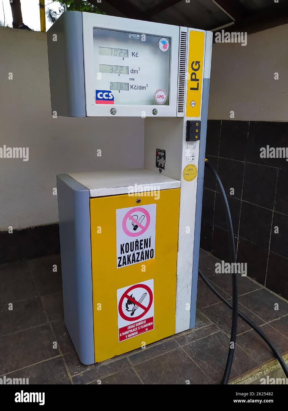 Wroclaw, Poland April 18, 2022 LPG filling machines at gas stations