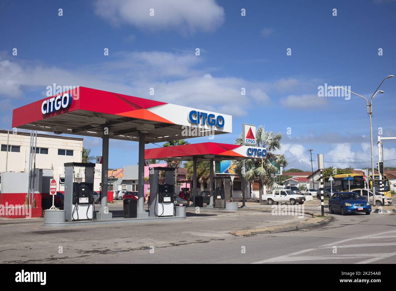 ORANJESTAD, ARUBA - DECEMBER 4, 2021: Citgo Caya Grandi gas station at the corner of Caya G. F. Betico Croes and Adriaan Lacle Boulevard in Oranjestad Stock Photo
