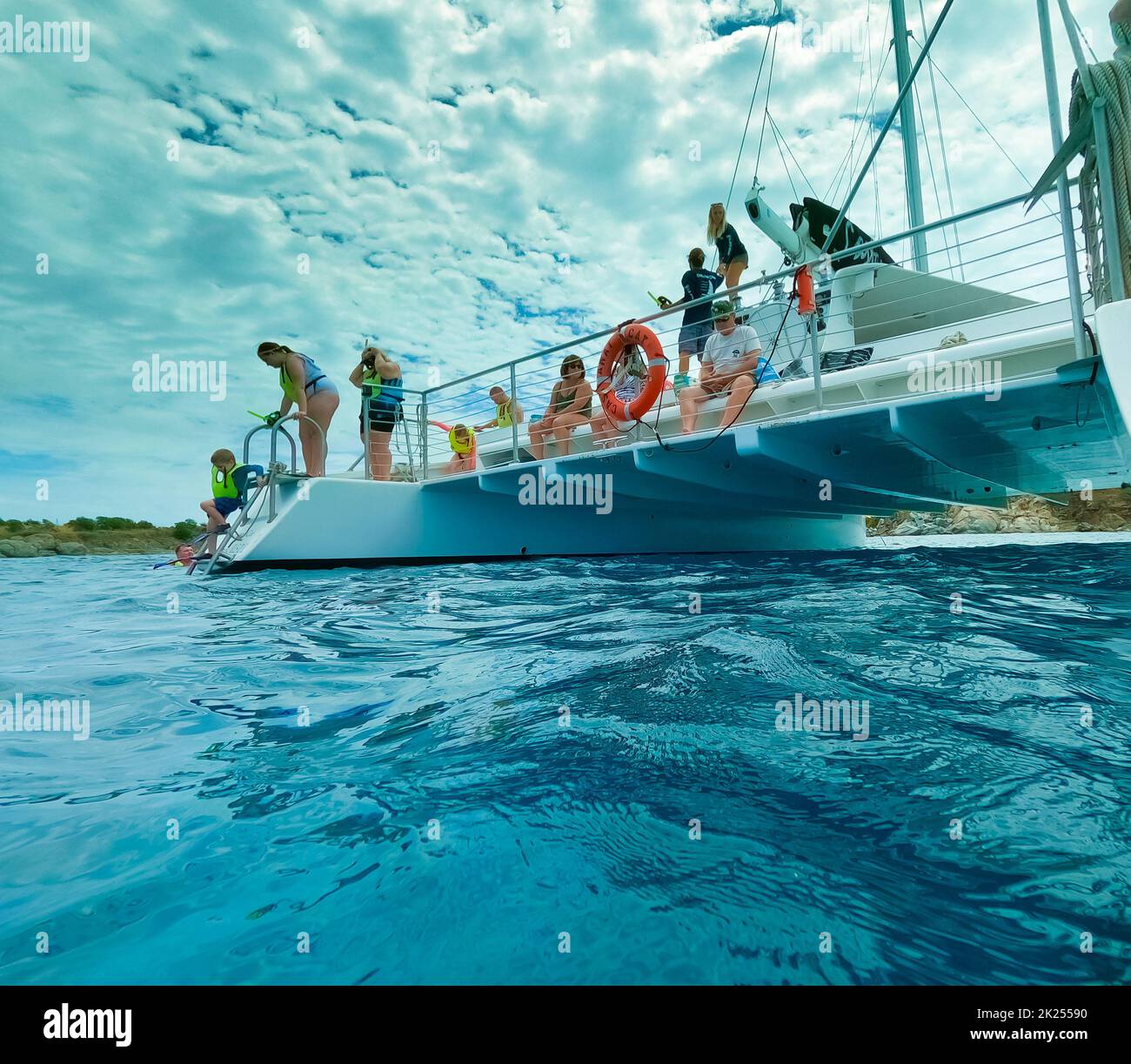 St. Thomas, USVI May 4, 2022 The people at snorkeling underwater and