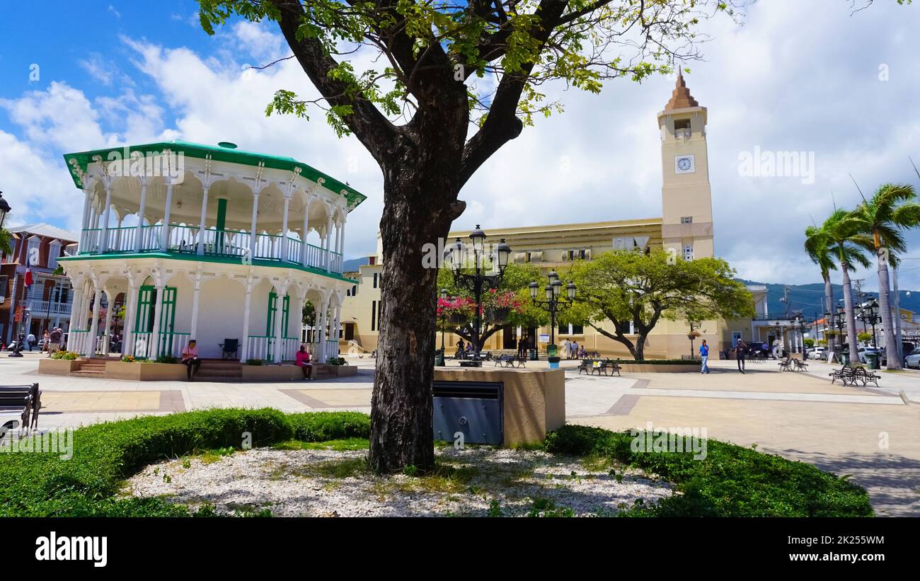 Puerto Plata, DR - May 10, 2022: The beautiful Central Park is the ...