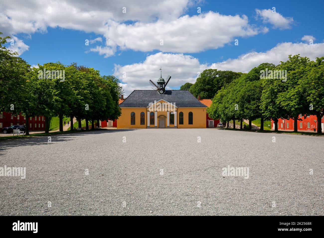 Copenhagen, Denmark - June 22, 2019: 17th century Citadel, Kastellet on sunny day.  It is constructed in the form of a pentagon with bastions at its c Stock Photo