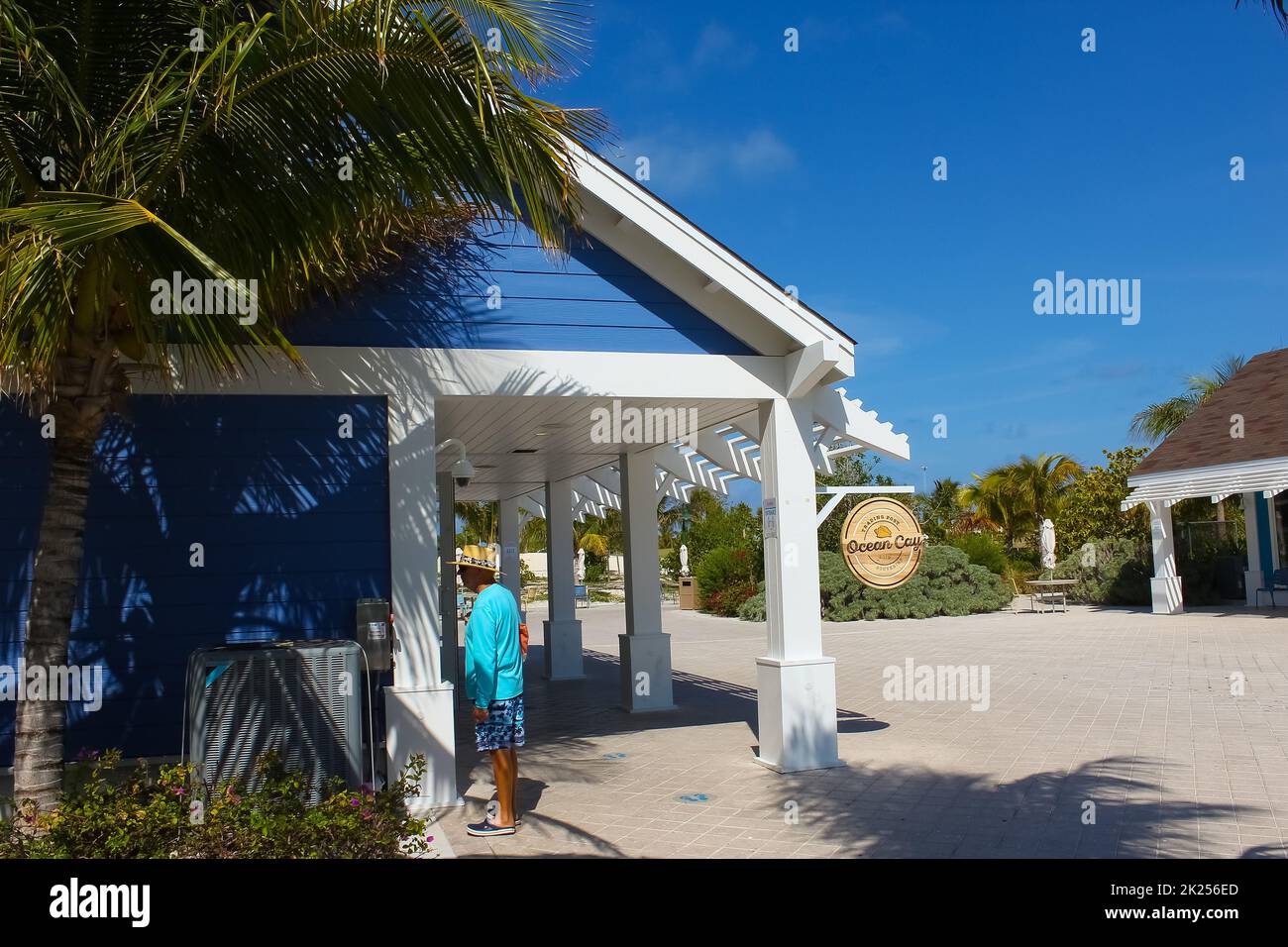 Ocean Cay, Bahamas April 29, 2022 The beach on Ocean Cay Bahamas