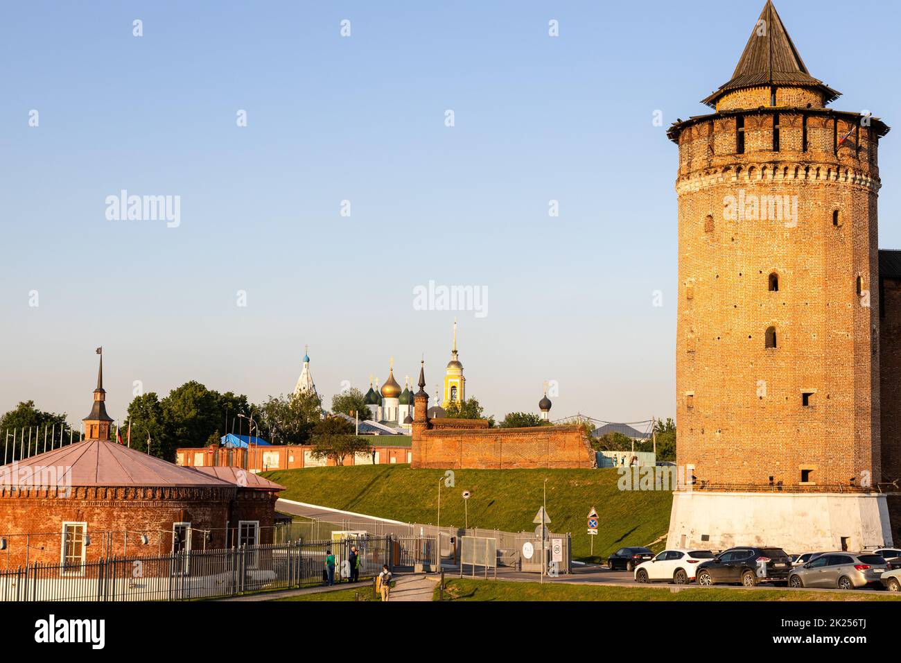 Kolomna, Russia - June 9, 2022: Marinkina tower , car parking and ...